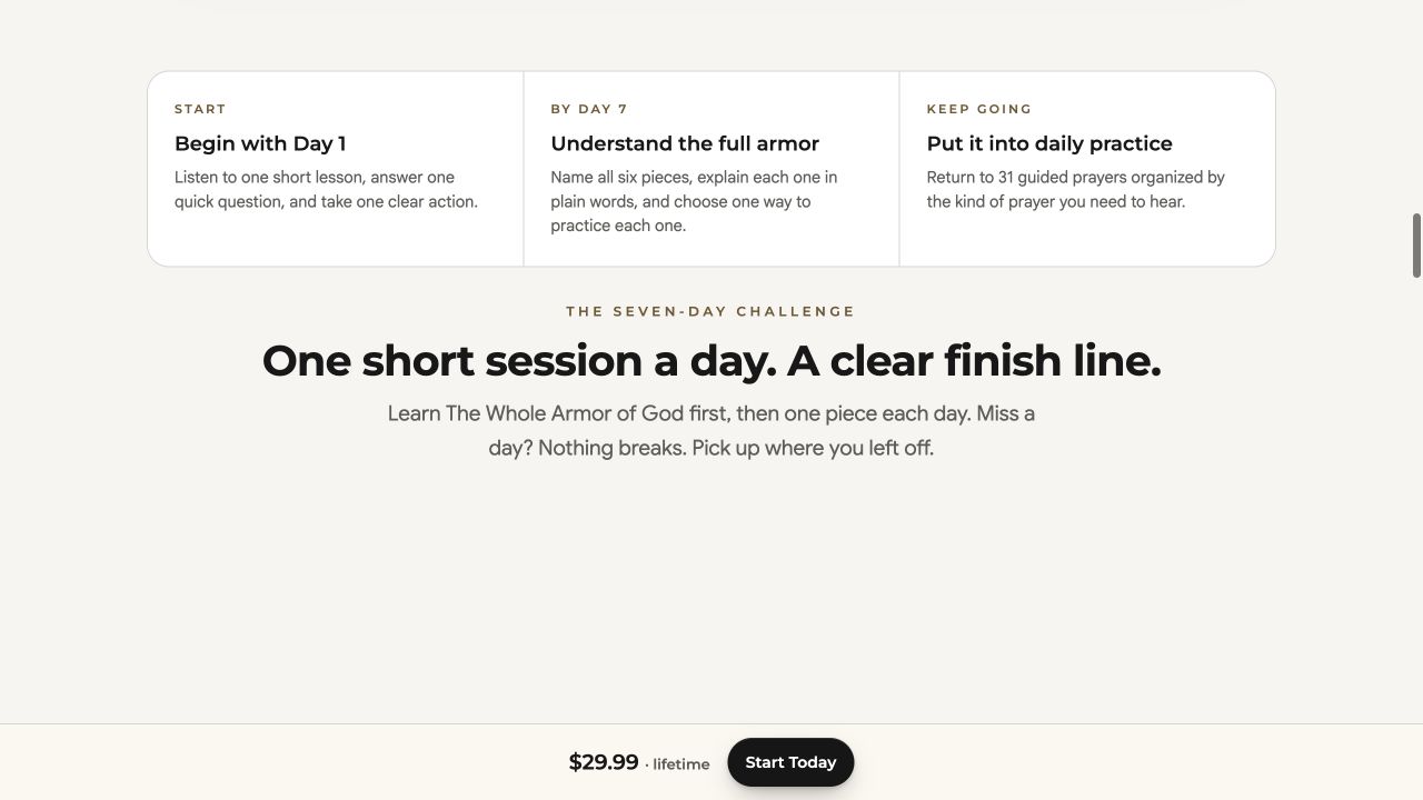 Armor of God app offer section preview
